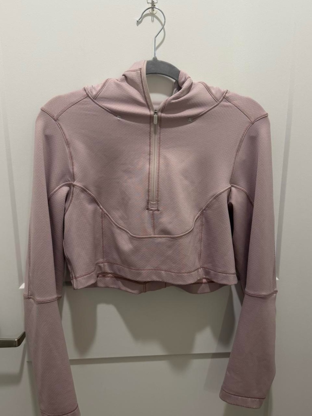 lululemon athletica Cropped Half-Zip Hoodie in Dusty Pink